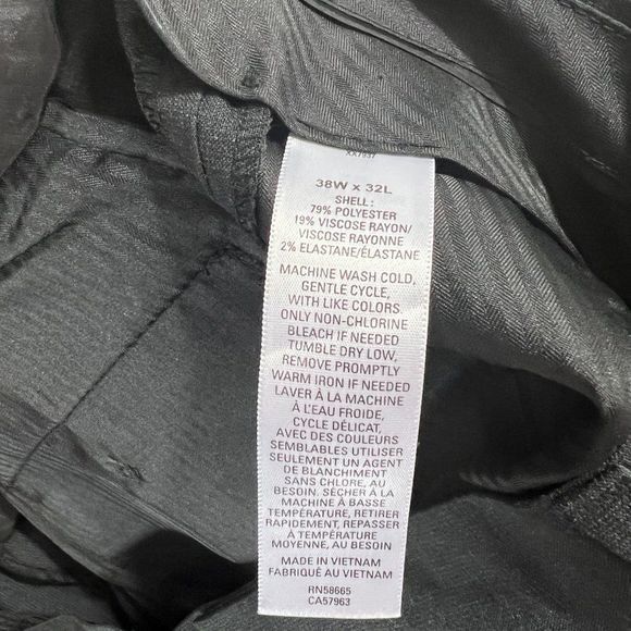 NWOT NORDSTROM Charcoal Grey Trim‎ Fit Dress Pants (38WX32L) - Picture 8 of 10